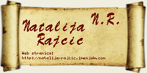 Natalija Rajčić vizit kartica